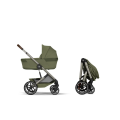 Kočárek 2v1 Cybex BALIOS S LUX + skládací korbička Cot Fold - Moss Green 2026