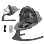 Houpací lehátko Kinderkraft LUMI 2V1 - Dark grey