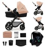 Kočárek kombinovaný KINDERKRAFT Moov 2 pěnová EVA kola 3v1 - Sand Beige