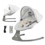 Houpací lehátko Kinderkraft LUMI 2V1 - Light Grey