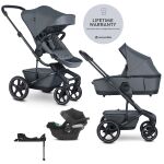 Kombinovaný kočárek Easywalker Harvey5 Premium set XXL Mineral Grey + CYBEX Aton B2 i-Size + Isofix základna