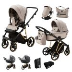 Kočárek Adamex Belissa Special Edition 2v1 - Beige/Gold