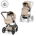 Kočárek Cybex Talos S Lux se skládací korbičkou Fold Cot - Almond Beige 2026