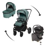 Set Kočárek Zopa Move Cross 3 + Hluboká korba Move XL + Autosedačka Zopa XM + báze - Antique Green/Gold