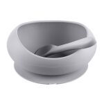 Silikonová miska ZOPA se zvýšenými okraji a přísavkou - Dove Grey