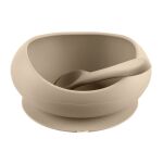 Silikonová miska ZOPA se zvýšenými okraji a přísavkou - Sand Beige