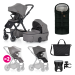 PETITE&MARS ICON AIR SET XXL kočárek kombinovaný 2v1 - Dove Grey