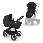 Kočárek Cybex Eos Lux 2v1 - Black/Moon Black