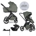 EASYWALKER Zoey Go kombinovaný kočárek 3v1 + Cybex Aton B2 + Base One - Mineral Green