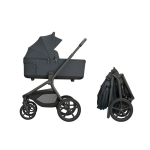 Kočárek KikkaBoo 2v1 Goya Platinum - Graphite 