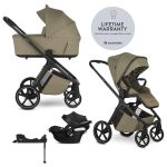 EASYWALKER Zoey Go kombinovaný kočárek 3v1 + Cybex Aton B2 + Base One - Moss Green