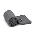 Dětská pletená deka T-tomi - Dark grey waves