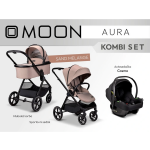 Kočárek MOON AURA kombi set 3v1 - Sand Melange