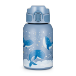 PETITE&MARS Láhev nerezová termo se slámkou 350 ml - Whale Song