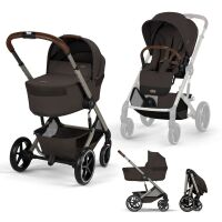 Kočárek 2v1 Cybex BALIOS S LUX + skládací korbička Cot Fold - Chocolate Brown 2026