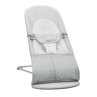 BabyBjörn Balance Soft lehátko - Silver/White Mesh - Světlá konstrukce