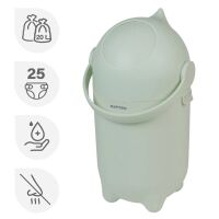 NATTOU Koš na pleny Dropy 27 cm, 20l - Green