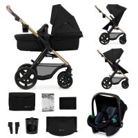 Kočárek kombinovaný KINDERKRAFT Moov 2 pěnová EVA kola 3v1 - Pure Black
