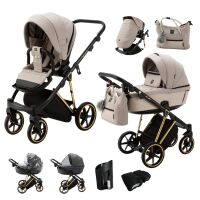 Kočárek Adamex Belissa Special Edition 2v1 - Beige/Gold