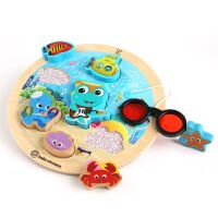BABY EINSTEIN Hračka dřevěná puzzle Submarine Adventure HAPE 18m+