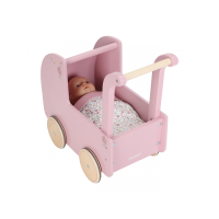 Little Dutch Kočárek pro panenky dřevěný s peřinkou Pink