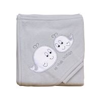 Scarlett froté ručník s kapucí a výšivkou Scarlett - Šedý