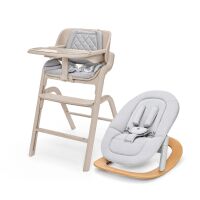Set dětská židlička ZOPA Inspira 2 + novorozenecký set + houpací základna - Cookie Beige
