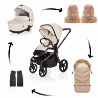 Kočárek 2v1 ZOPA Move Cross 5X + fusak Fluffy Combi + rukavice Fluffy 2 - Quartz Beige