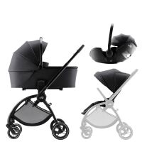 Kombinovaný kočárek Britax Rio + hluboká korba + autosedačka Baby-Safe PRO - Style Carbon Black