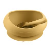 Silikonová miska ZOPA se zvýšenými okraji a přísavkou - Mustard Yellow