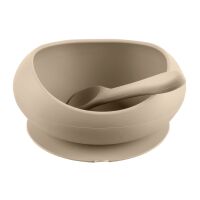 Silikonová miska ZOPA se zvýšenými okraji a přísavkou - Sand Beige