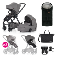 PETITE&MARS ICON AIR SET XXL kočárek kombinovaný 2v1 - Dove Grey