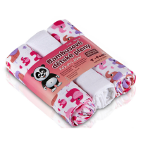 Bio bambusové pleny T-tomi 70x70 cm 3ks-Růžoví sloni