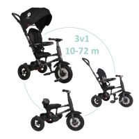 QPLAY Tříkolka Rito air gel (Rubber) věk 10-72 měsíců - Black
