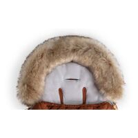 Beztroska kožešinový lem na stříšku kočárku - Beige