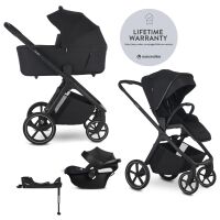 EASYWALKER Zoey Go kombinovaný kočárek 3v1 + Cybex Aton B2 + Base One - Pure Black
