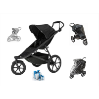 Akční set kočárek Thule Urban Glide 3 - Black + pláštěnka, madlo, moskytiera