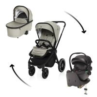 Set Kočárek Zopa Move Cross 3 + Hluboká korba Move XL + Autosedačka Zopa XM + báze - Boss Grey