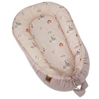 EKO Hnízdo pro miminko VELVET - My farm Powder pink