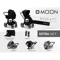 Kočárek MOON RESEA 2.0 Extra set - Onyx