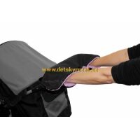 RUKÁVNÍK NA KOČÁREK EMITEX-Černý + lila fleec