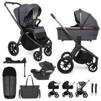 Kombinovaný kočárek Muuvo Quick SE 2 Diamond graphite set 3v1 + CYBEX Aton B2 i-Size + základna