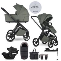 EASYWALKER Zoey Go kombinovaný kočárek set 4v1 XXL limited + Cybex Aton B2 + Base One - Mineral Green