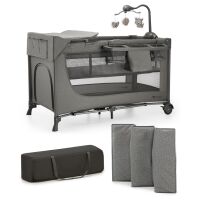 Kinderkraft cestovní postýlka Joy 2 s doplňky - Dark grey