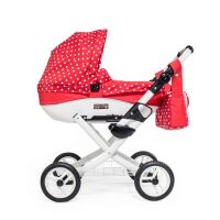 Kočárek pro panenky JASMINE Kids - Červený puntík