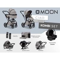 Kočárek MOON CIAO 3v1 Kombi set - Ghost 2026