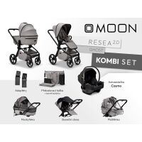 Kočárek MOON RESEA 2.0 Kombi set 3v1 - Ghost 2026