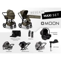 Kočárek MOON RESEA 2.0 Maxi Set 4v1 - Moss Green