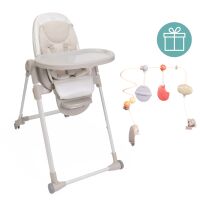 CHICCO Židlička jídelní Polly Armonia - Mother Pearl + hrazdička