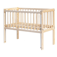 Dětská postýlka k posteli rodičů BABY Scarlett 90x41 cm stahovací bok - přírodní ECO